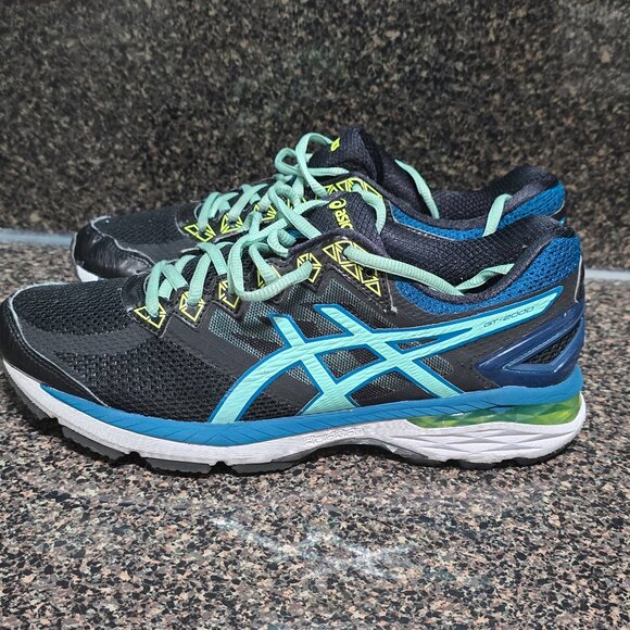Asics Women’s GT-2000 4 Running Shoe Size 10 T656N Black/Blue - Picture 3 of 9